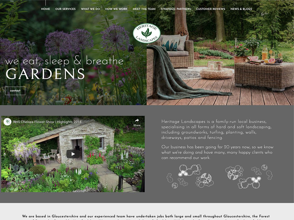 A responsive website for a landscaping company